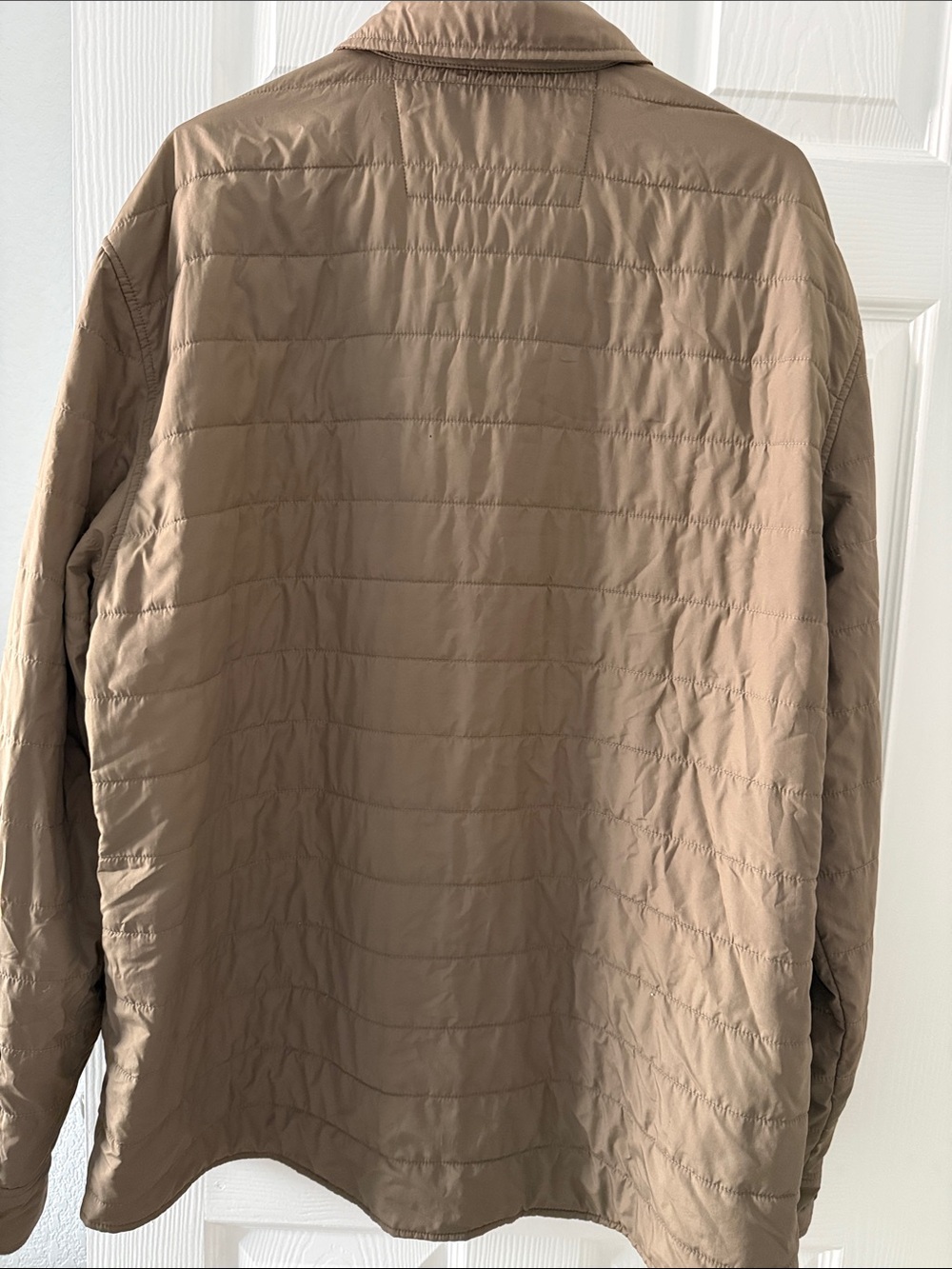 Faherty Quilted Button-Front Jacket in Tan - Picture 5 of 7